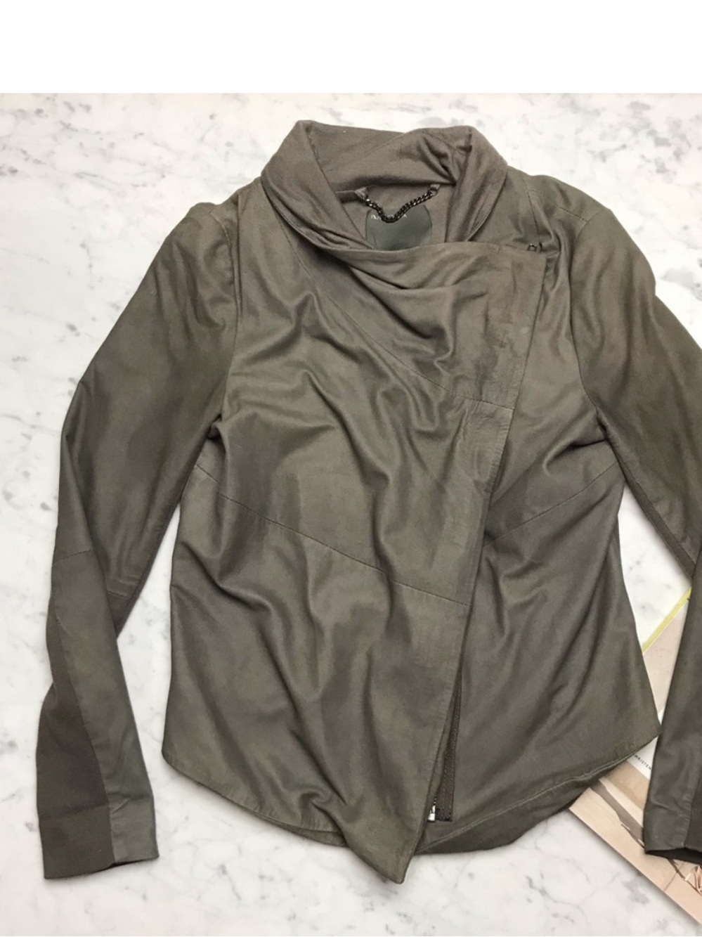 MUUBAA Asymmetrical Lightweight Leather Jacket